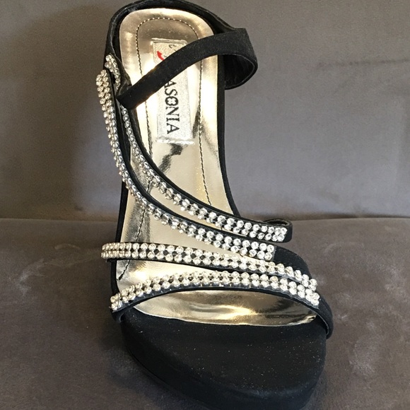 Lasonia High Heels Black w/Rhinestone - Picture 10 of 14